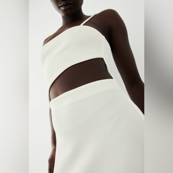 Zara Cut Out Midi Bodycon Shower Bridal Wedding Dress - Picture 6 of 12